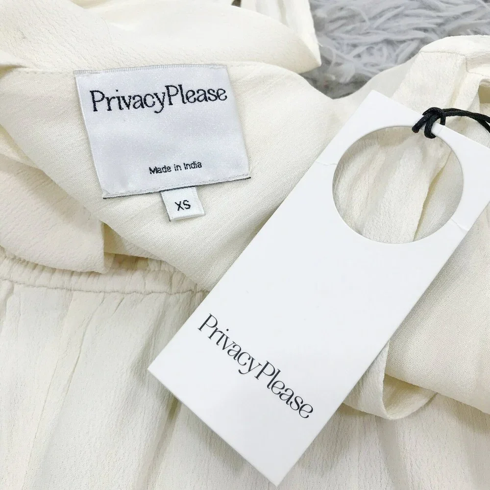 Privacy Please XS Ivory Jumpsuit‎ Gansel Sleeveless V Neck NWT